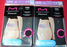 2 Pair, Size 2XL. Maidenform Flexees Shapes Tame Your Tummy Lace Shaping Thong