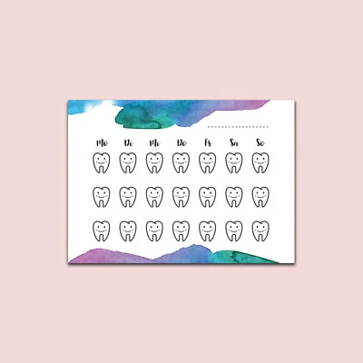 NASTAMI 5 Zahnputzkarten, Belohnungstafel Zähne putzen Kinder, Zahnfee Geschenke