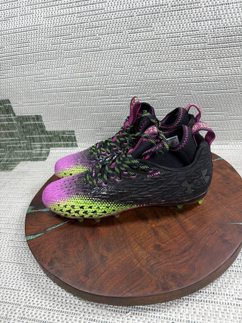 Under Armour Cleat Men Size 9.5 Spotlight Clone 3.0 MC Black Pink Football Shoes thumbnail 3