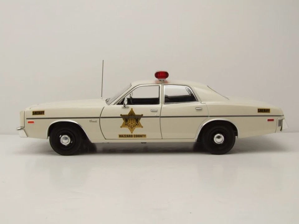 Dodge Coronet Hazzard County Sheriff 1975 Beige Modellino 1:18 Greenlight - Immagine 3 di 4