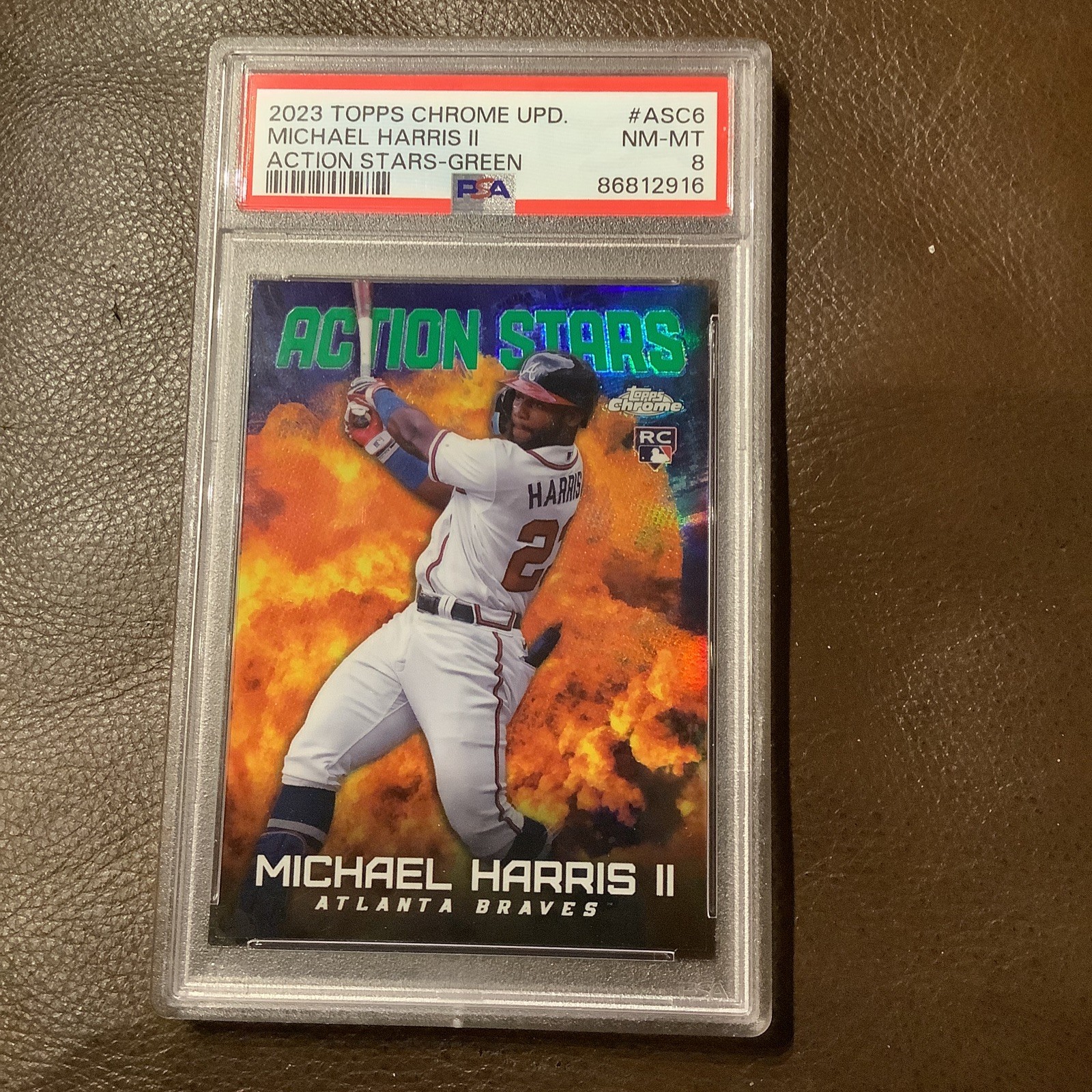 2023 Topps Chrome Update Michael Harris Action Stars Green 12/99 Braves #ASC-6