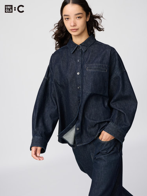 UNIQLO : C Denim Relaxed Shirt Jacket Women's Japan New 3color