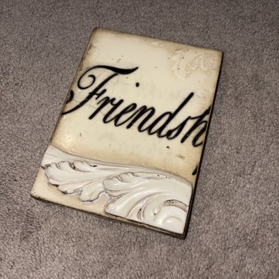 Sid Dickens T-251 FRIENDSHIP Memory Block Art Tile, Retired, Very Good Condition