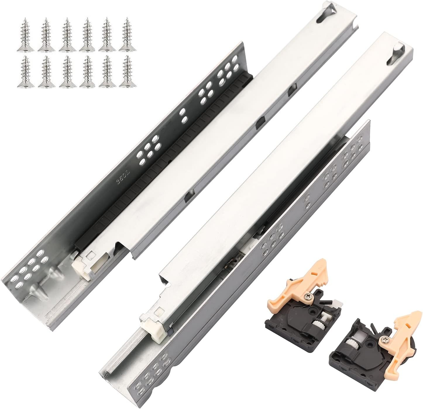Undermount Soft Close Drawer Slides,6 Pair 18 Inch Bottom Mo