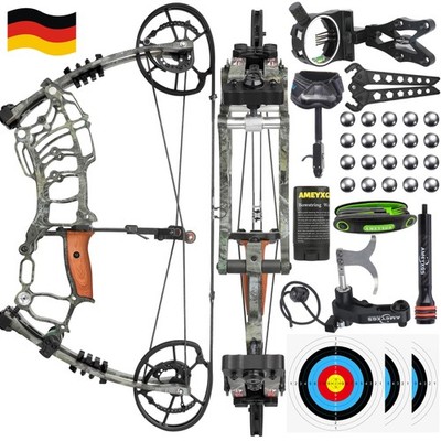 25'' Compound Bogen Dual-Use Stahlkugel 30-60lbs Bogenschießen Pfeil Jagd Angeln