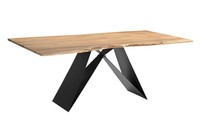 Esstisch Baumkante Massiv Akazie Naturfarben 140 X 80 Schwarz Butterfly-Gestell