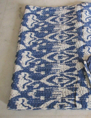 Queen Blue Ikat Quilt Tagesdecke Überwurf Baumwolldecke Indische...