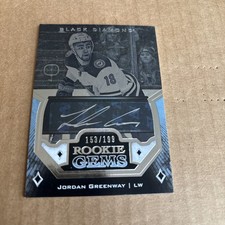 2018 Black Diamond Rookie Gems AUTO SP /199 Jordan Greenway RC #RG-JG Card (f3). rookie card picture