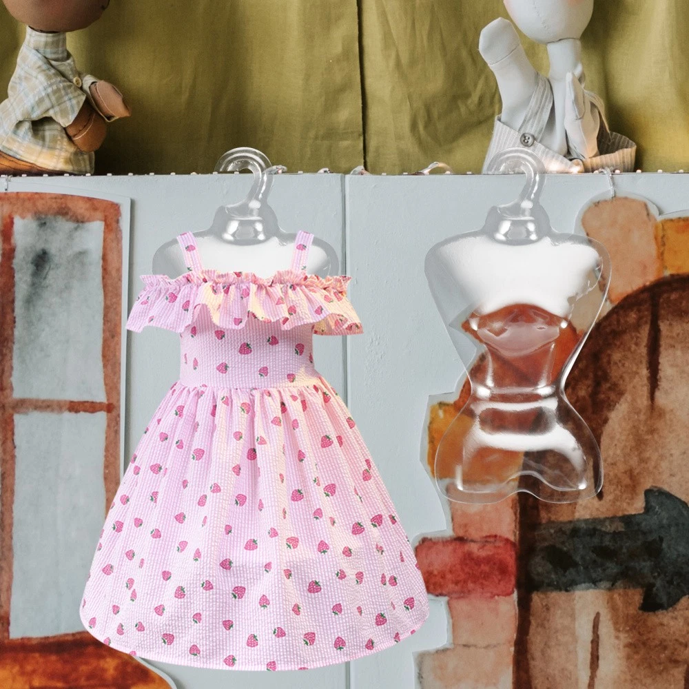 VETEMENTS 2 PEZZI Appendiabiti per Bambole Vestiti Stoccaggio Bambini Appendiabiti Plastica