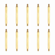 10 Pcs Double Ended Copper Stud Nut, M3x52mm Male to Male