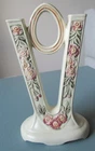 Weller Pottery c. 1920s Art Nouveau Style Roma Pattern Double V Shape Bud Vase