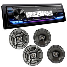 JVC Marine Receiver with Bluetooth, USB, SiriusXM, 2 Pairs Polk DB652 Speakers