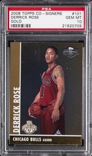 2008 TOPPS CO-SIGNERS GOLD #101 DERRICK ROSE ROOKIE RC #/25 PSA 10