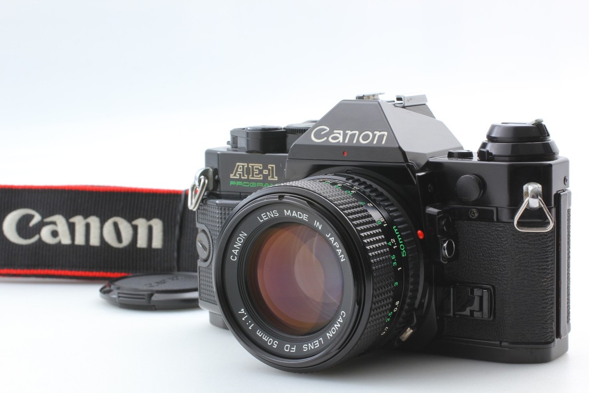 N MINT ] Canon AE-1 Program Black Film Camera N FD 50mm f1.4 Lens