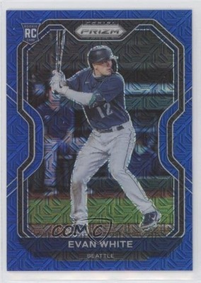 2021 Panini Prizm Blue Mojo Prizm 193/199 Evan White #89 Rookie RC 8k4
