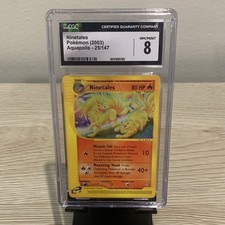 Nintendo Ninetales Aquapolis Holo 25/147 Inglese 2003 CGC 8 Carte Pokemon TCG