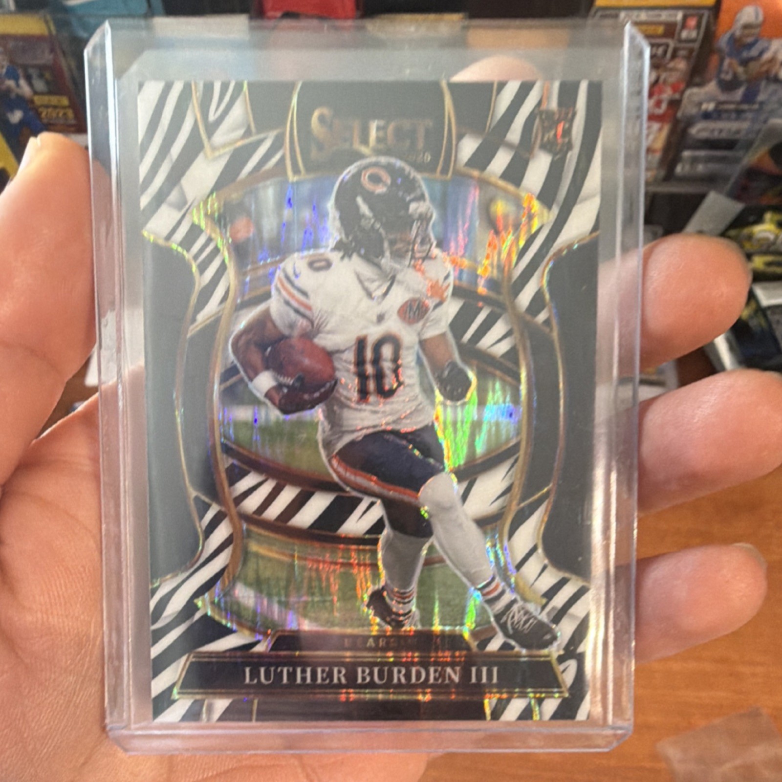 Panini 2025 Select Zebra Prizm Concourse Luther Burden III #72 Chicago Bears