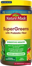 Nature Made Super Greens Powder with Prebiotic Fiber Drink Mix, Made with 1 Cup