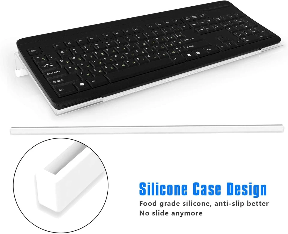 Richboom Clear Acrylic Tilted Computer Keyboard Holder for Easy Ergonomic Typing - Image 2 of 4