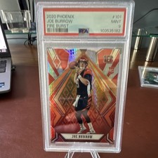 2020 Panini Phoenix Joe Burrow #101 Fire Burst Rookie PSA 9 Football Card. rookie card picture