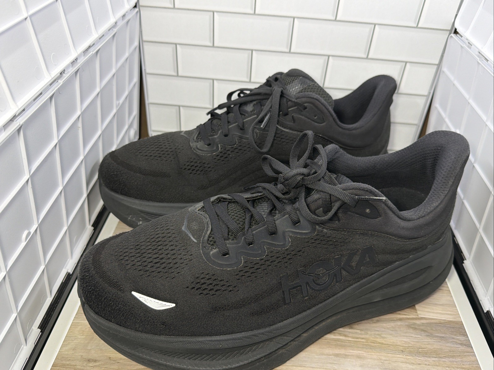 HOKA Bondi 9 Triple Black  mens Size 13 4E - X-wide- Hoka One One Good Cond thumbnail 2