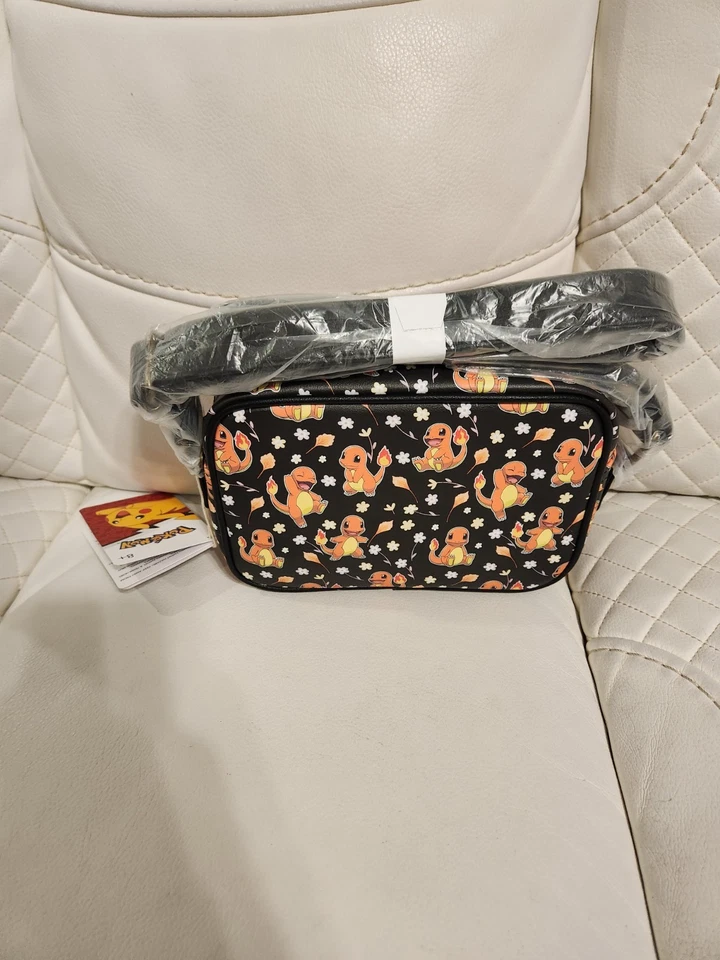 Loungefly Pokemon Charmander Black Floral Crossbody Camera Bag NWT - Image 2 of 2