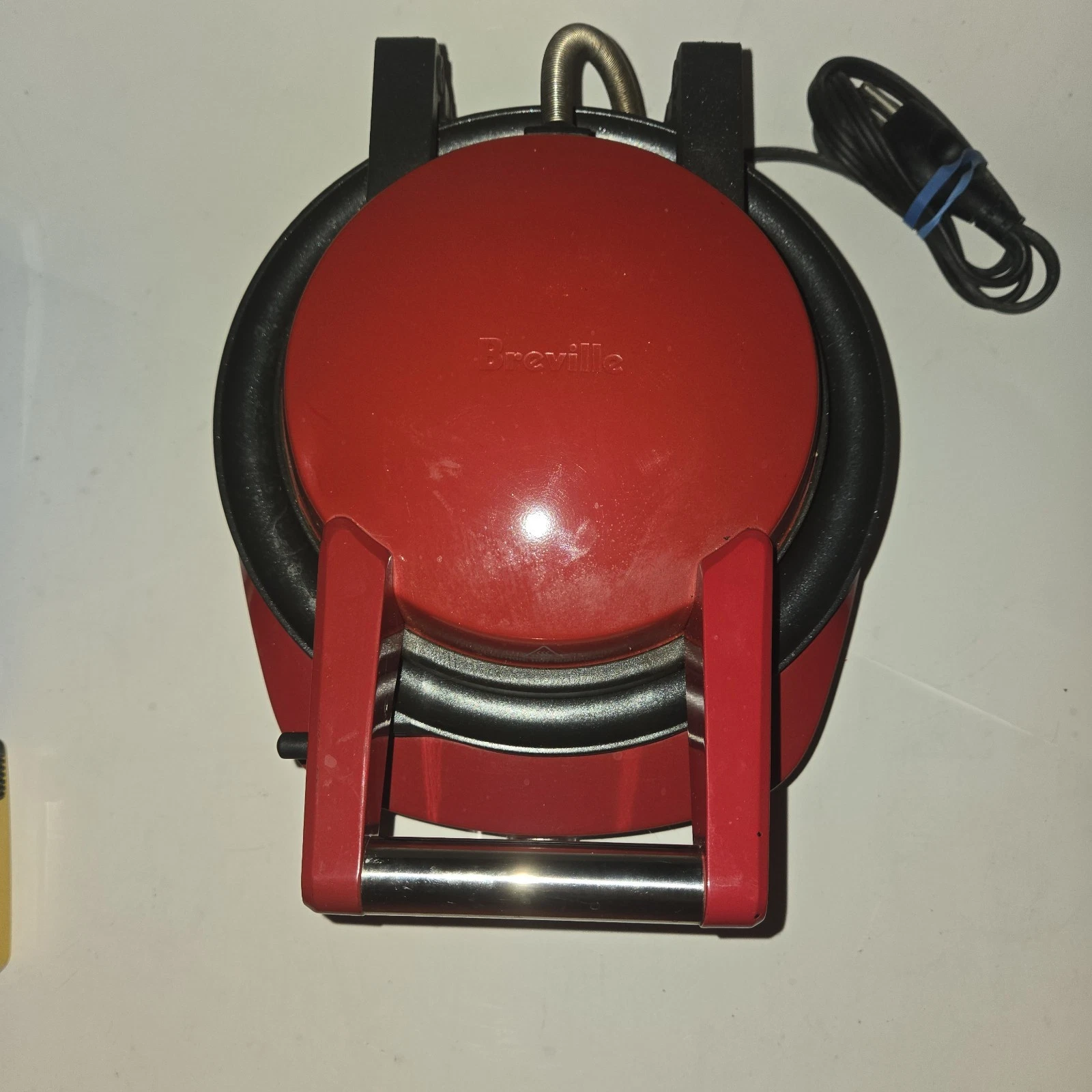 ** Breville BWM520 Classic Round Waffle Iron, Red Cranberry Color