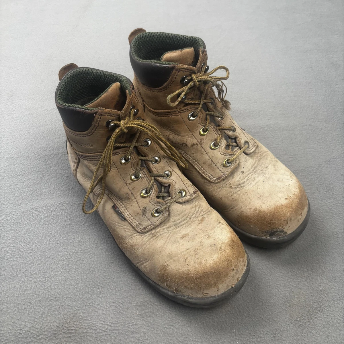 Red Wing Boots Mens 14 2E 4482 Leather Steel Toe Dry Beige Mid Calf Workwear Vintage Red Wing Boot Mens 14 2E 4482 Leather Steel Toe  main image 2
