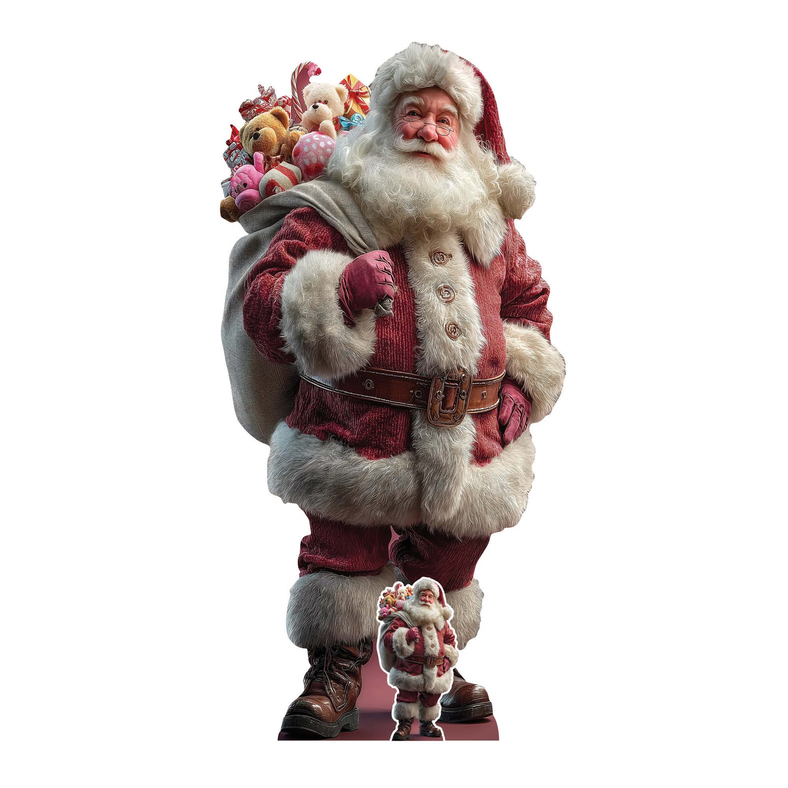 Father Christmas Santa Claus Lifesize Cardboard Cutout with Free Festive Mini