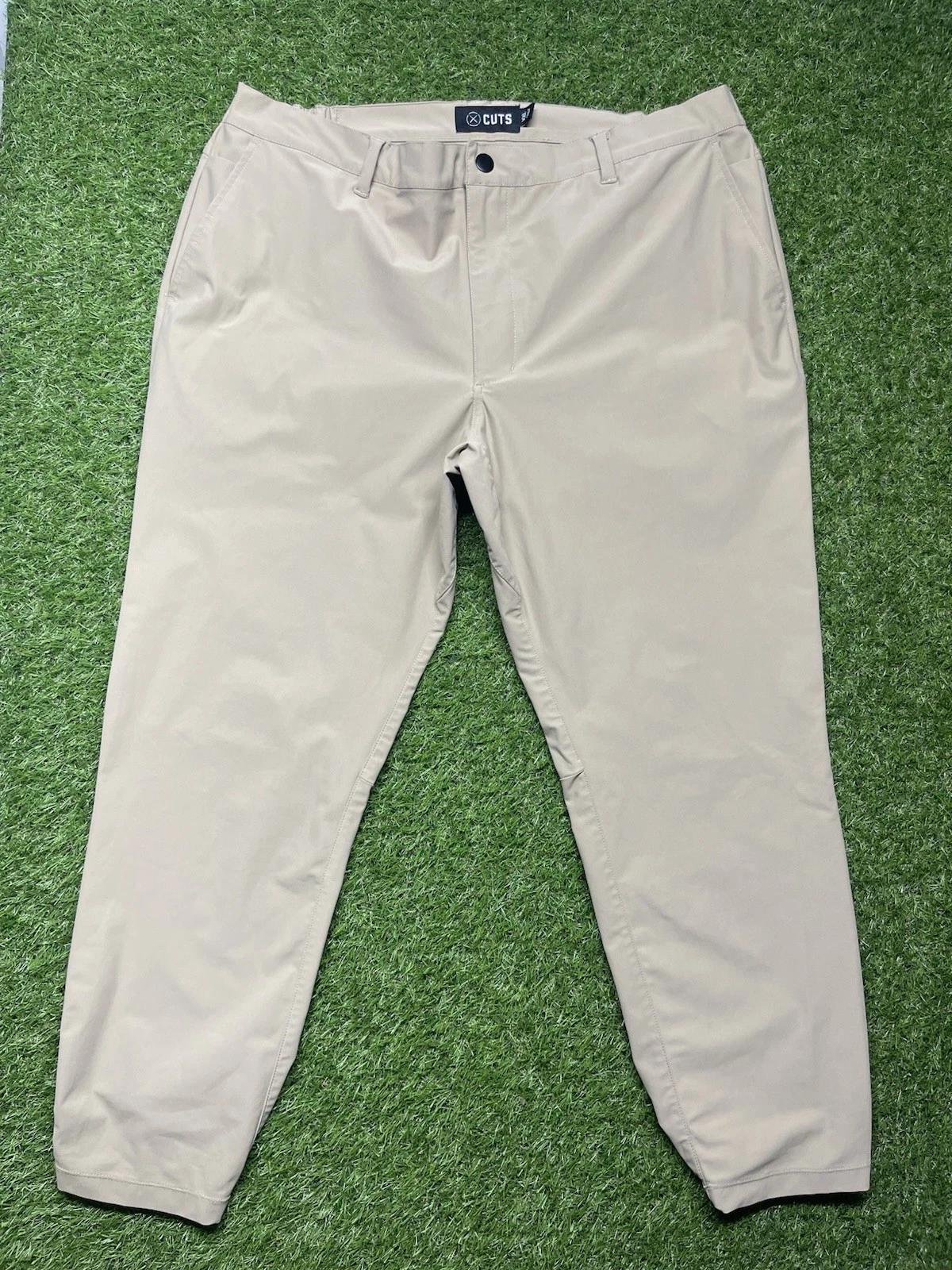 Cuts Clothing Pants Mens 2XL Tan Khaki Cinched Waist Performance