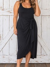 Nine Britton Black Sleeveless Maxi Dress with Side Tie
