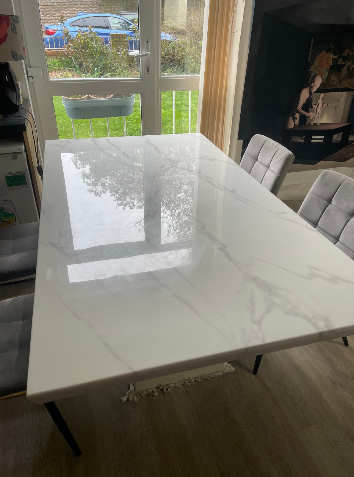 Marble dining table £490