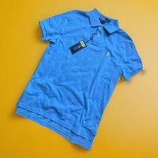 Polo Ralph Lauren NWT Custom Slim Fit Mesh Polo Shirt Light Blue Size M