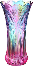 WINOMO Unique Crystal Glass Vase Decorative Rainbow Vase Flower Plant 