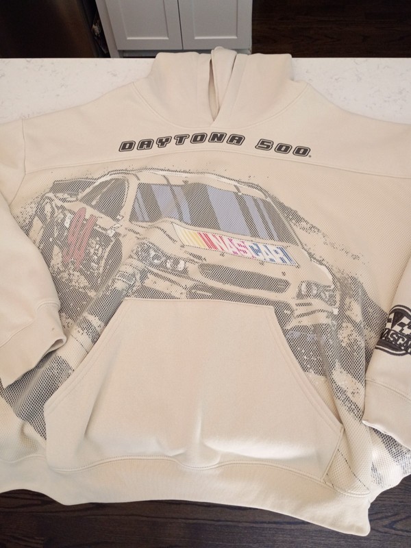 NASCAR Daytona 500 Graphic Hoodie Mens 3XL Light Birch Cream N1SN520 Racing