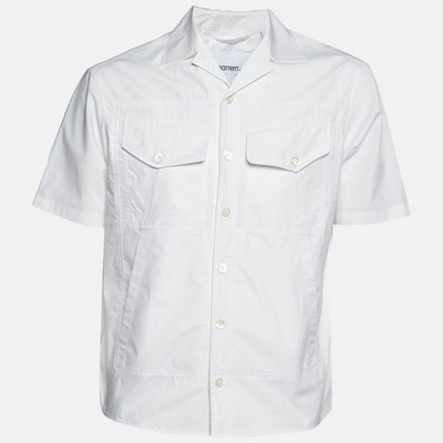 Neil Barrett White Cotton Boxy Fit Short Sleeve Shirt S