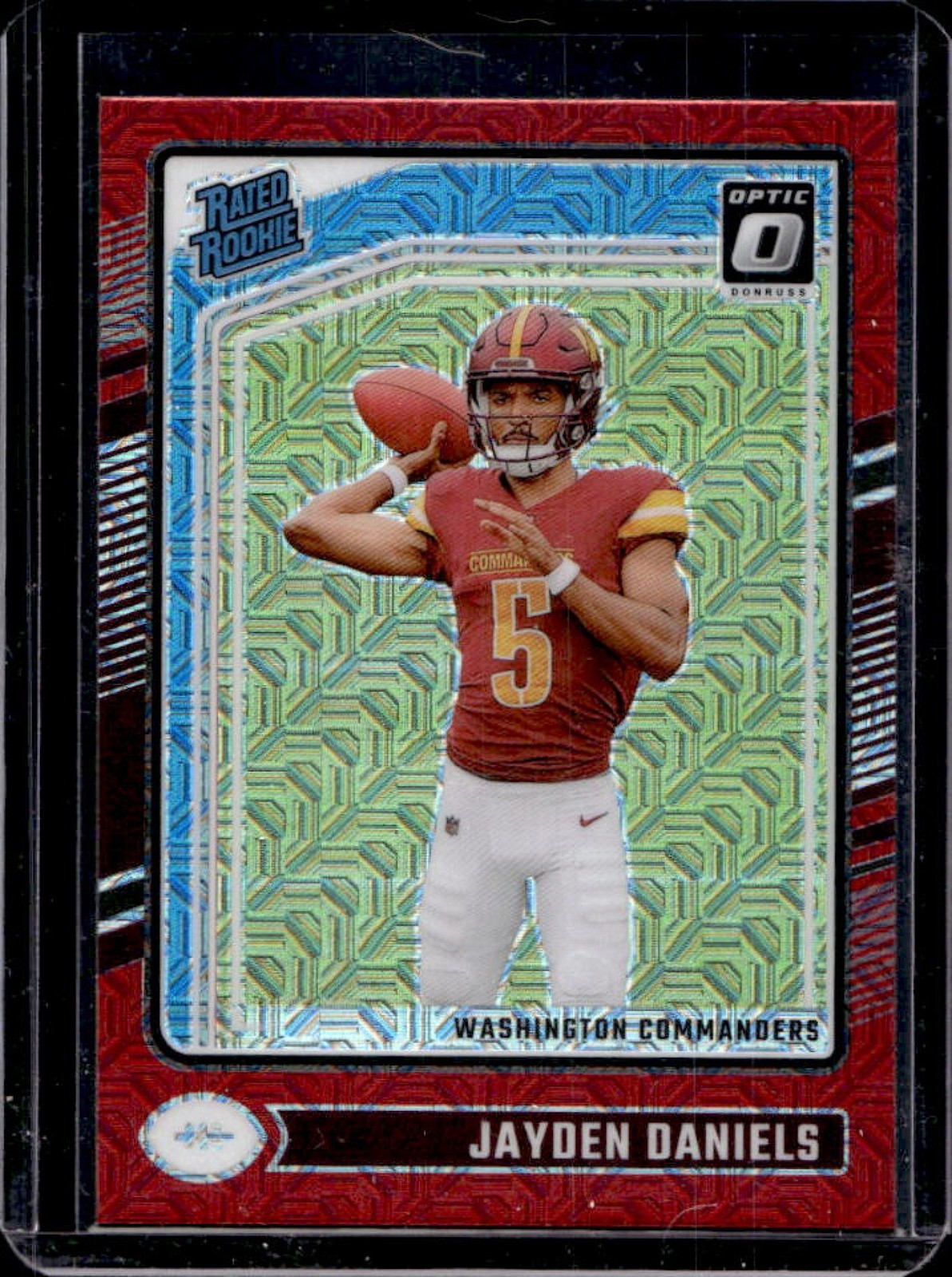 2024 Donruss Optic Jayden Daniels Red Mojo Rated Rookie #248 Commanders