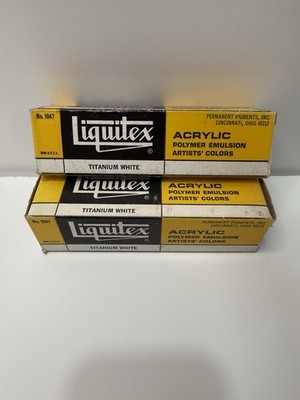 Liquitex Items Acrylic Paint Gel Titanium White Large Tube & Box (Lot Of 2)
