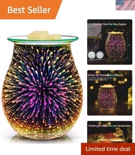 Elegant 3D Glass Electric Wax Warmer - Fragrance Melter & Night Light
