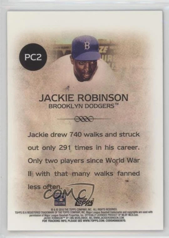 2010 Topps Wal-Mart Platinum Legends Chrome Cereal Jackie Robinson #PC2 HOF - Image 2 of 2