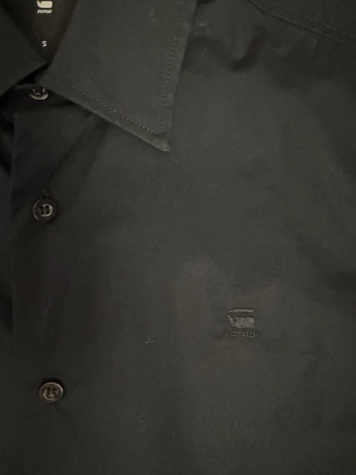Lote De 2 Camisas G-Star Raw Para Hombre Negro/Negro Rayas Hombres Camisa Talla S Foto 4 de 4