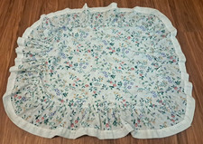 Standard Pillow Sham White Floral Pink Yellow Ruffled Edge Cottage Country
