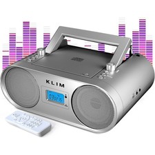 KLIM Boombox B4 Portable CD Player w/ Bluetooth  Rechargeable Battery