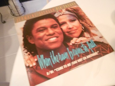JERMAINE JACKSON/PIA ZADORA 12'' WHEN THE RAIN BEGINS ARISTA 9317 EXCELLENT
