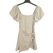 Row A Floral Daisies Mini Dress Medium Smock Side Tie Lined