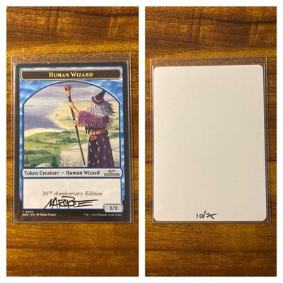 MTG Artist Signed HUMAN WIZARD Artist Proof 30th Annv Ed MINT Token M. POOLE Art