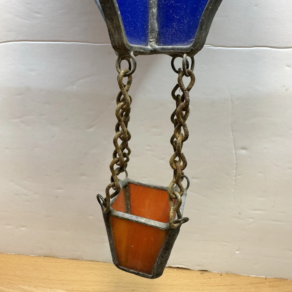 Globo de aire caliente vintage vitral 3D colgante captador de sol colores primarios años 80 Foto 4 de 4