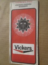 Vickers Oil company  Road Map of Arkansas Louisiana Mississippi 1970