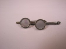 SINGLES 2 5/16" White MOP Round Vintage STAG Formal Tux Prom Shirt Stud a253