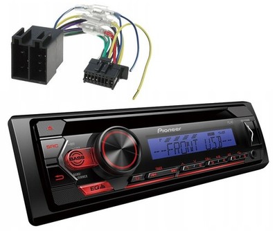 Pioneer DEH-S120UBB Autoradio mit CD MP3 USB AUX 4 # 50W Blau ISO Adapter